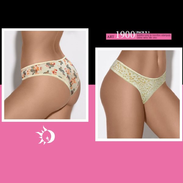 ART.GA1900 PACK X3 BOMBACHAS VEDETINA CURVY MICRO ESTAMPADA UNICO