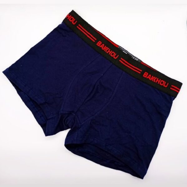 ART.BK602017 BOXER ALGODON Y LYCRA LISO CON ELASTICO NEGRO  LINEAS BAKHOU