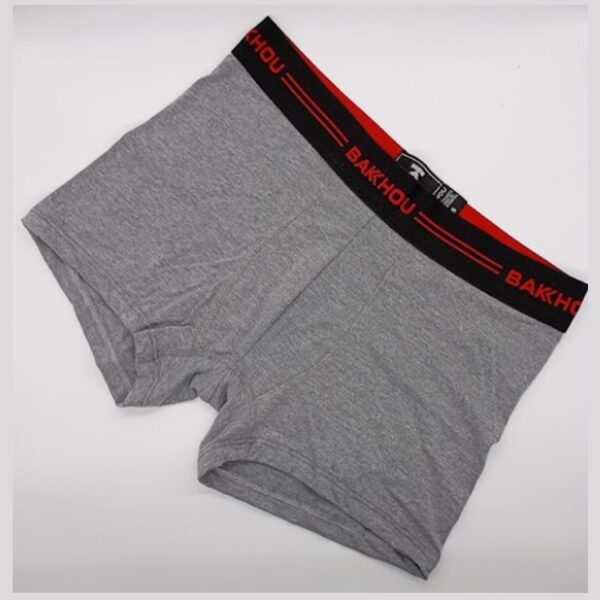 ART.BK602017 BOXER ALGODON Y LYCRA LISO CON ELASTICO NEGRO  LINEAS BAKHOU
