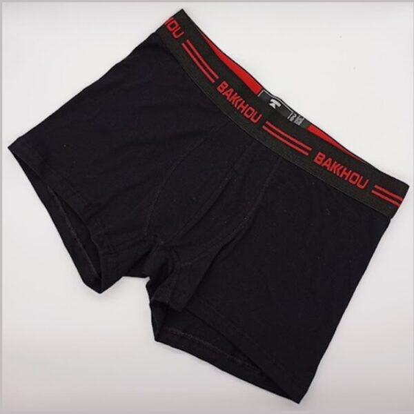 ART.BK602017 BOXER ALGODON Y LYCRA LISO CON ELASTICO NEGRO  LINEAS BAKHOU