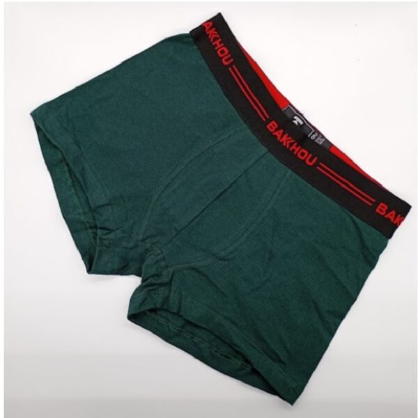 ART.BK602017 BOXER ALGODON Y LYCRA LISO CON ELASTICO NEGRO  LINEAS BAKHOU