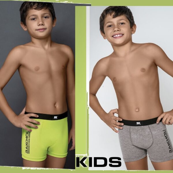 ART.BK604022 BOXER NIÑO ALGODON LISO ESTAMPA BAKHOU NIÑOS KIDS