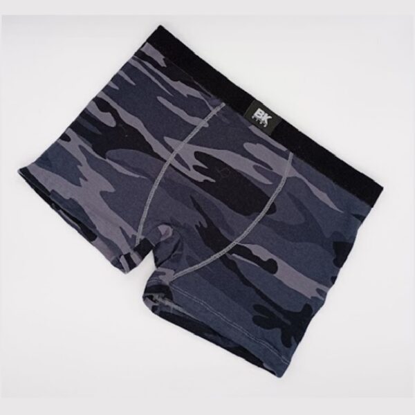 ART.BK604043 BOXER DE NIÑO ALGODON Y LYCRA CAMUFLADO ELASTICO NEGRO LISO