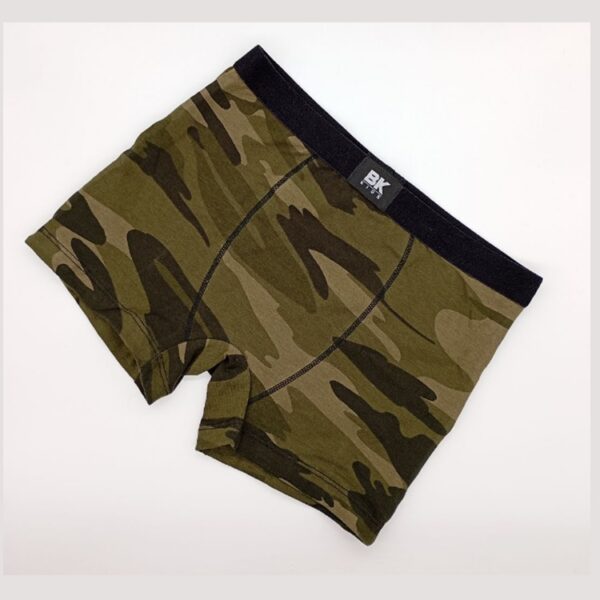 ART.BK604043 BOXER DE NIÑO ALGODON Y LYCRA CAMUFLADO ELASTICO NEGRO LISO