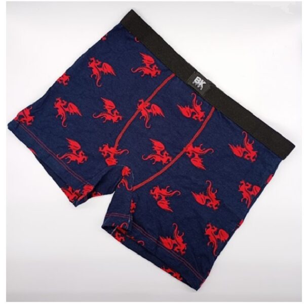 ART.BK604044 BOXER DE NIÑO ALGODON ESTAMPADO  DRAGONES CON ELASTICO NEGRO LISO