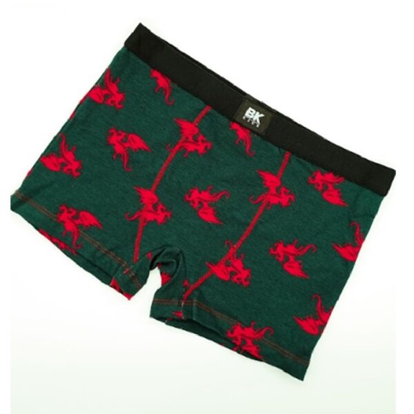 ART.BK604044 BOXER DE NIÑO ALGODON ESTAMPADO  DRAGONES CON ELASTICO NEGRO LISO