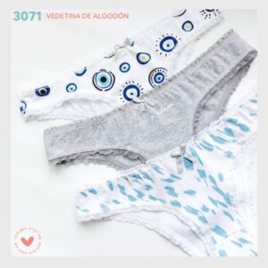ART.VI3071P PACK X3 BOMBACHAS VEDETINA DE ALGODON ESTAMPADO