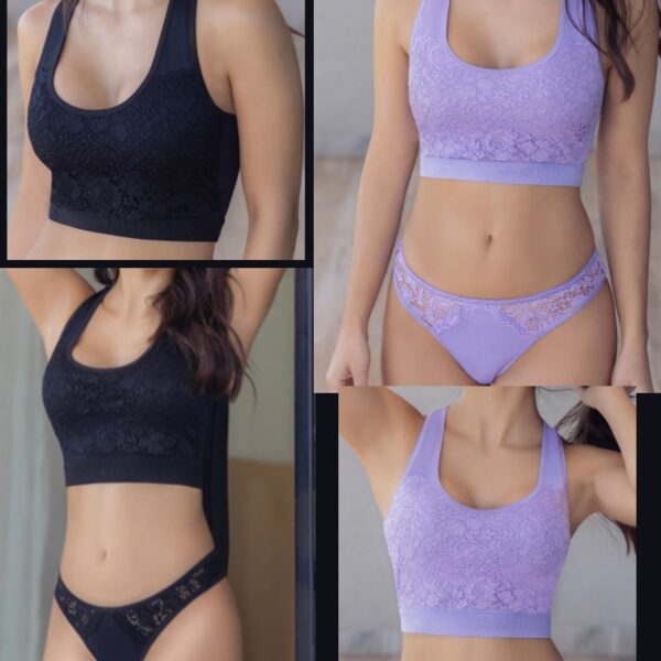 ART.ME3810 CONJUNTO DE TOP DE MORLEY CON PUNTILLA GUIPURE CON LESS