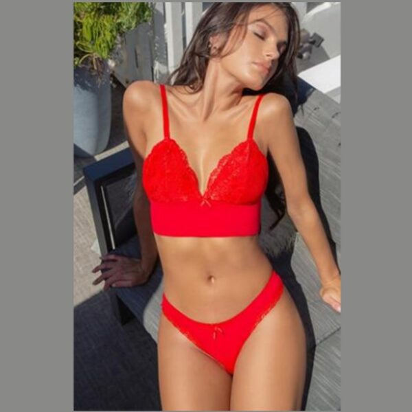 ART.LD5326 CONJUNTO TRIANGULO DE PUNTILLA CON BASE MICROFIBRA Y VEDETINA