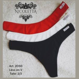 ART.PN2050 PACK X3 BOMBACHA COLALESS ALGODON Y LYCRA LISA CINTURA EN V