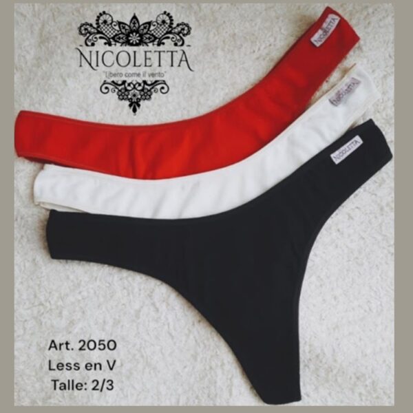 ART.PN2050 PACK X3 BOMBACHA COLALESS ALGODON Y LYCRA LISA CINTURA EN V
